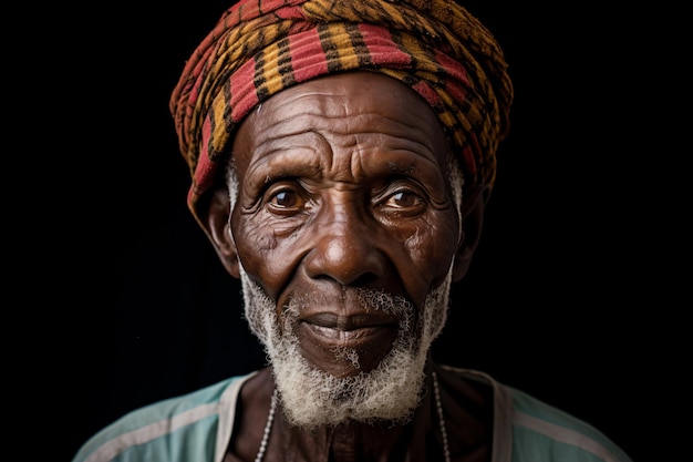 Un uomo con un turbante in testa