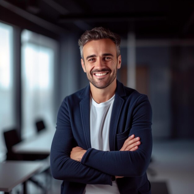 Un uomo con una camicia che dice "io sono un" sulla parte anteriore.