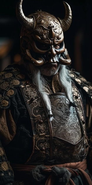 Un uomo con una maschera con sopra la parola hanfu
