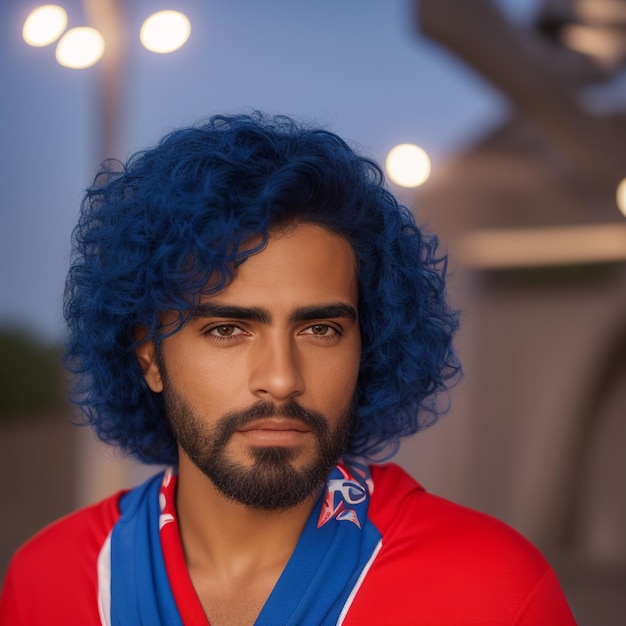 Un uomo dai capelli blu