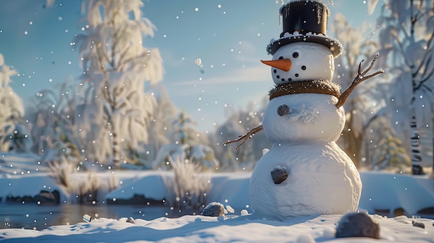 Un uomo di neve freddo e forte