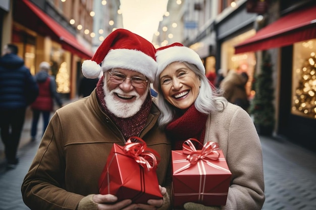 un uomo e una donna con un regalo rosso