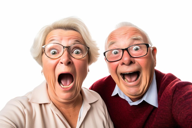 un uomo e una donna stanno facendo delle facce divertenti