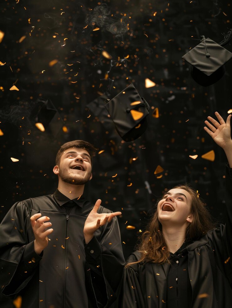 un uomo e una donna stanno festeggiando con i confetti
