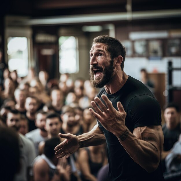 un uomo in forma che si allena in una palestra