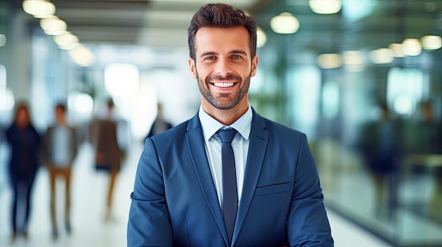 un uomo in giacca e cravatta che sorride