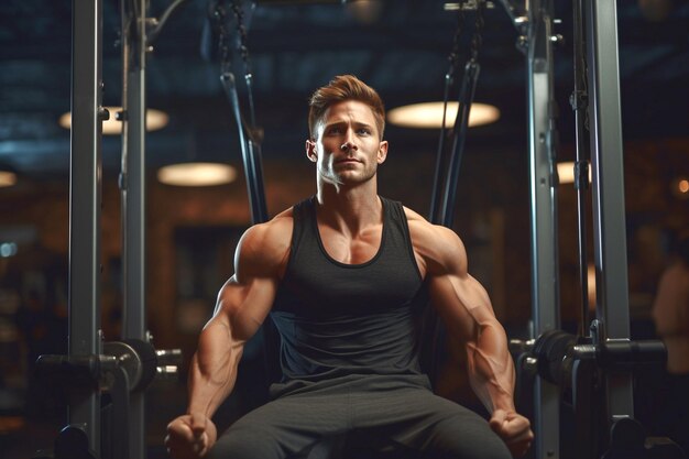 Un uomo in palestra.