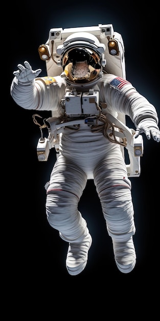 un uomo in una tuta spaziale con il numero 4 sul suo abito