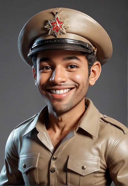 un uomo in uniforme sta sorridendo