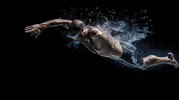 un uomo nell'acqua con la scritta "non dimenticare" sul fondo.