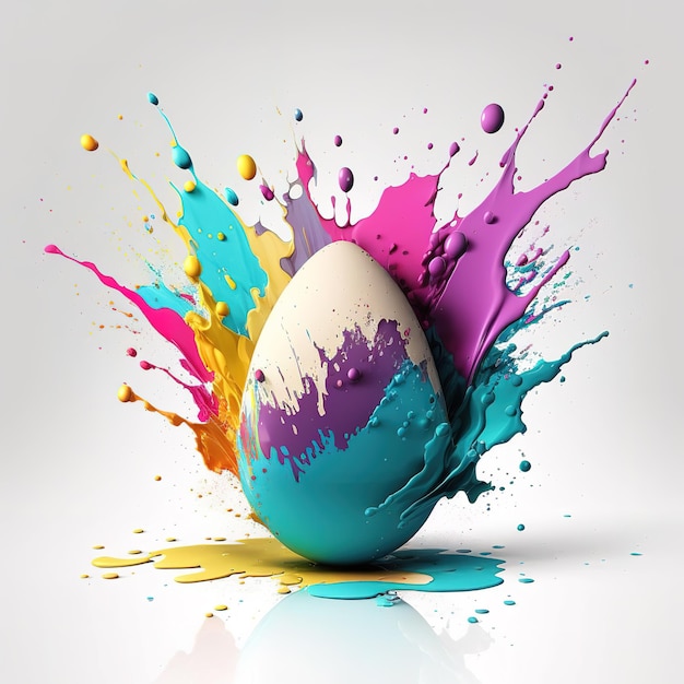 Un uovo colorato IA generativa
