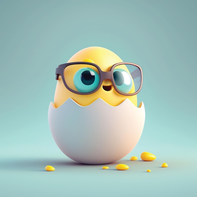 Un uovo con gli occhiali e un sorriso sopra
