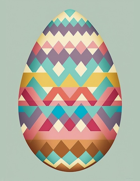 Un uovo con sopra un motivo geometrico