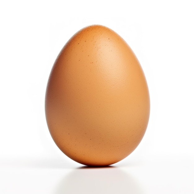 Un uovo è su una superficie bianca con sopra la parola uovo.