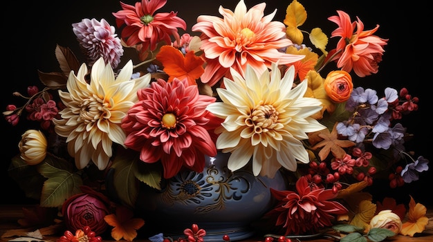 Un vaso con dei fiori con su scritto "fiori".