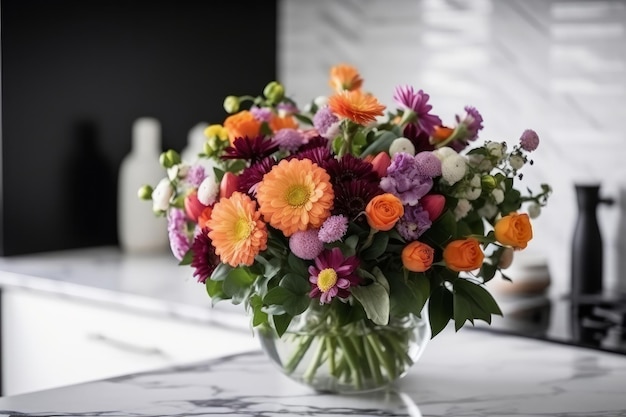 Un vaso di bellissimi fiori freschi per la festa della madre o di San Valentino