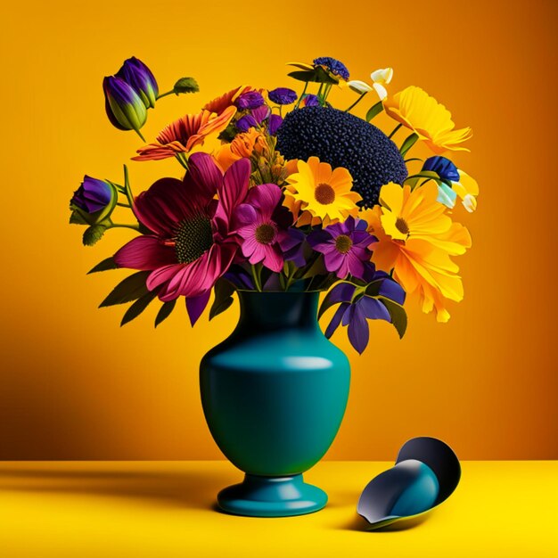 Un vaso di fiori colorati