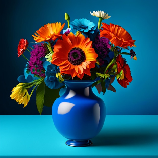 Un vaso di fiori colorati