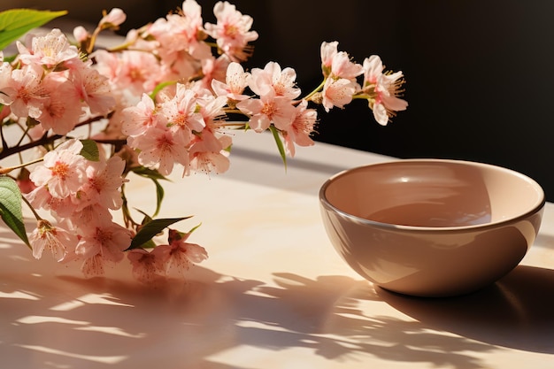 un vaso di fiori è posto sul tavolo fotografia professionale