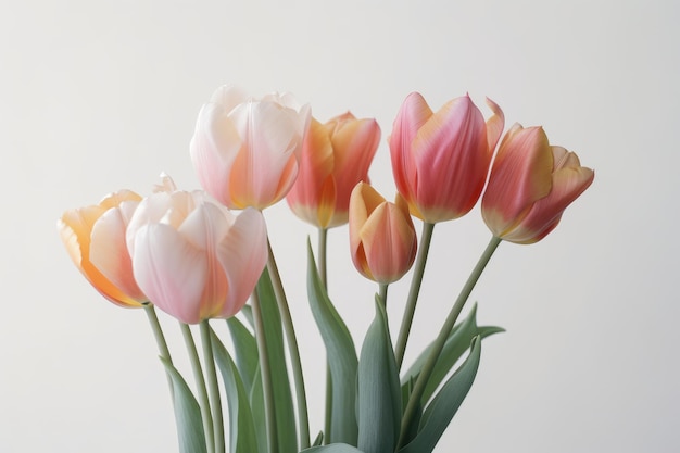 Un vaso di tulipani con sopra la parola tulipani