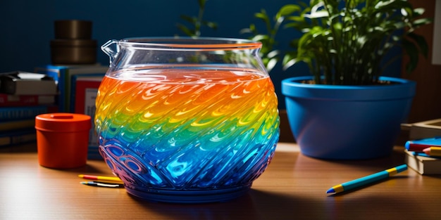 Un vaso per l'acqua in plastica da colorare