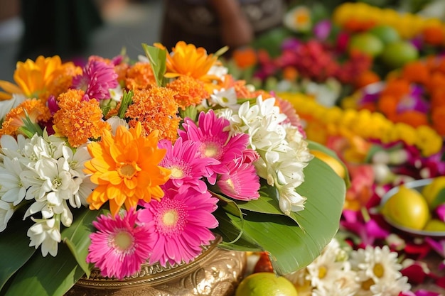 un vaso pieno di molti fiori di diversi colori