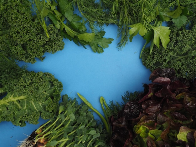 Un vassoio blu con sopra delle verdure