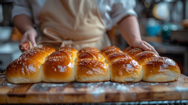 Un vassoio di rotoli di pane cotti alla griglia