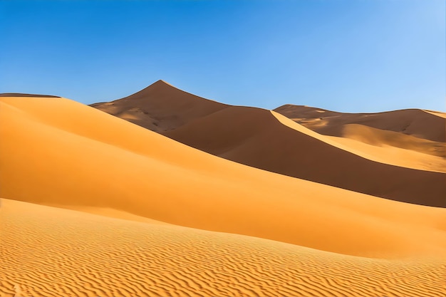 Un vasto deserto con imponenti dune di sabbia che si estendono a perdita d'occhio generato da Ai