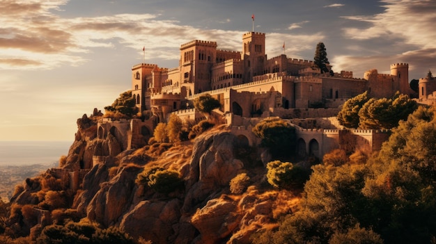 un vecchio castello si trova in cima ad alcune rocce in spagna 12