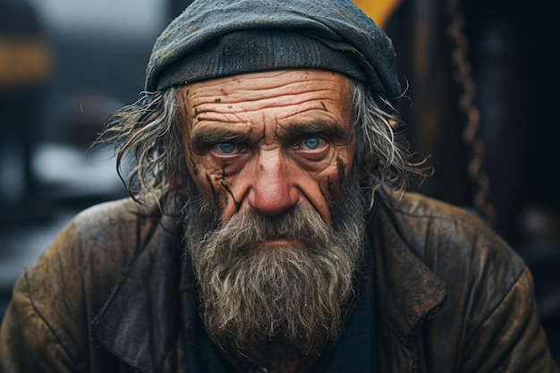 un vecchio con barba e cappello