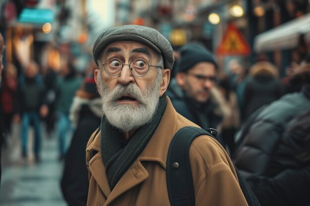 Un vecchio con un cappello e una barba grigia pensa: