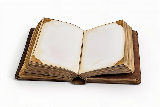 un vecchio libro con la copertina rotta e le pagine sono aperte