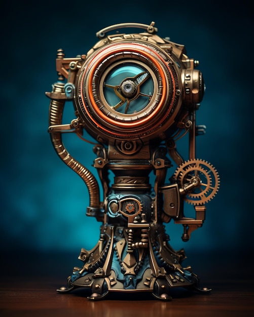 un vecchio orologio steampunk con degli ingranaggi