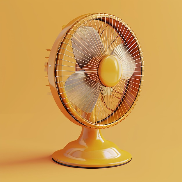 un ventilatore giallo con un uovo sopra