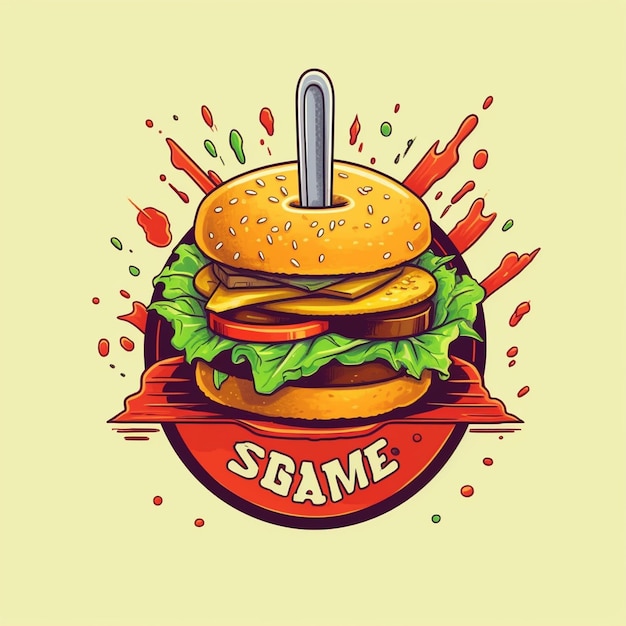 Un vettore del logo dell'hamburger