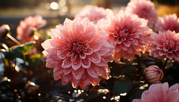 Un vibrante bouquet di fiori multicolori dona bellezza alla natura generata dall'intelligenza artificiale