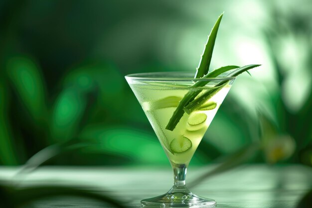 Un vibrante cocktail di Aloe Vera un sorso di essenza della natura