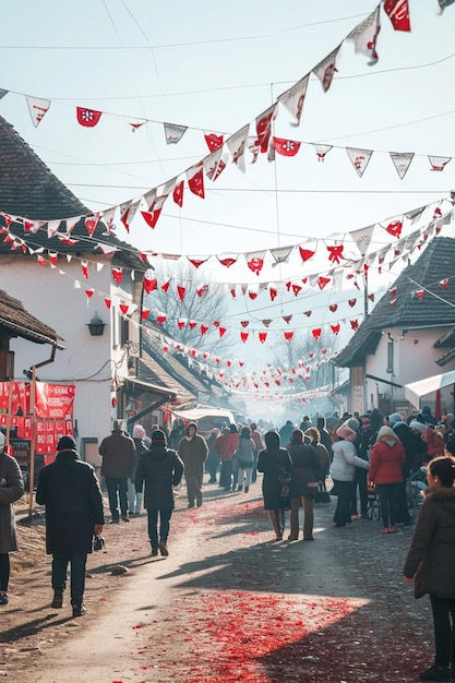 un villaggio rumeno durante la celebrazione di Martisor