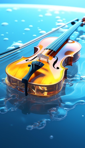 Un violino sdraiato sull'acqua