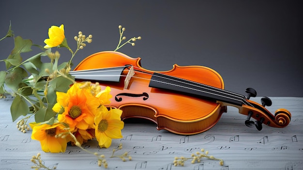 un violino su un fiore