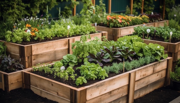 Un vivace garden center mette in mostra la bellezza della varietà della natura generata dall'intelligenza artificiale