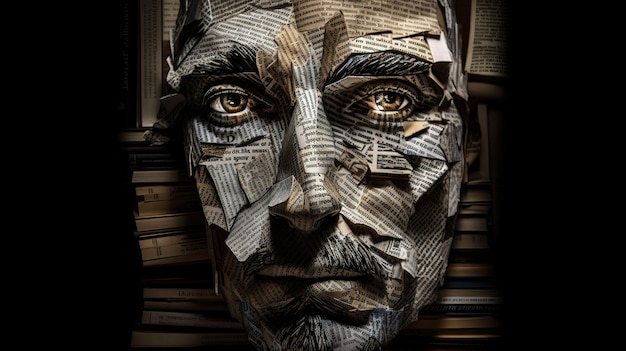 Un volto di carta con le parole "il volto di un uomo"