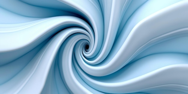 Un vortice blu e bianco in tre dimensioni si trova su uno sfondo luminoso Generative Ai