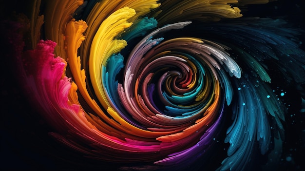 Un vortice colorato con sopra la parola arte