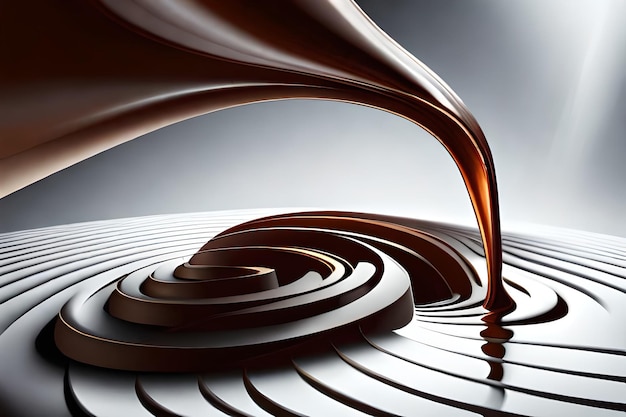 Un vortice di cioccolato con sopra la parola cioccolato