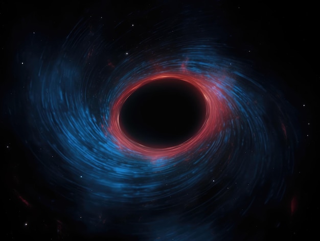 Un vortice rosso e blu è al centro di un buco nero generativo ai