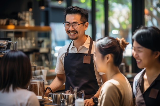 Un workshop di formazione per baristi che sviluppa competenze con baristi esperti. Intelligenza artificiale generativa