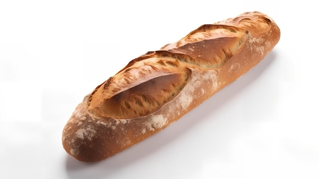 Una baguette con uno sfondo bianco