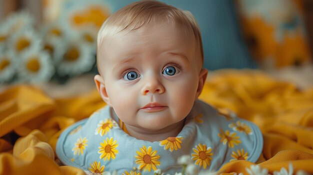 una bambina carina che guarda la telecamera